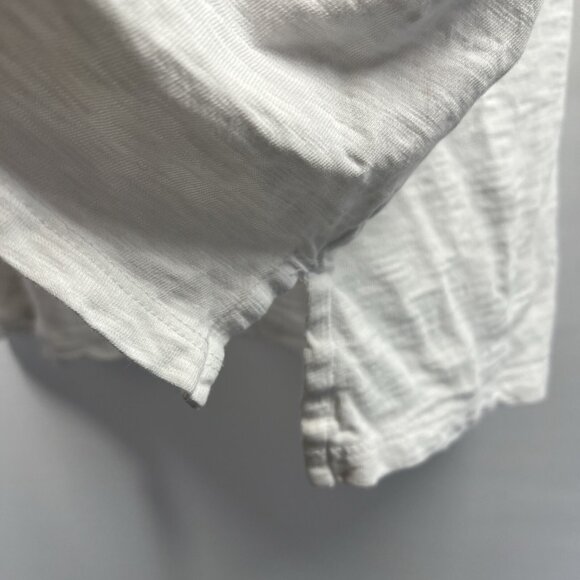 Talbots Womens Top Size XL Embroidered White Cap Sleeves Pullover Slubbed Cotton - Picture 5 of 9